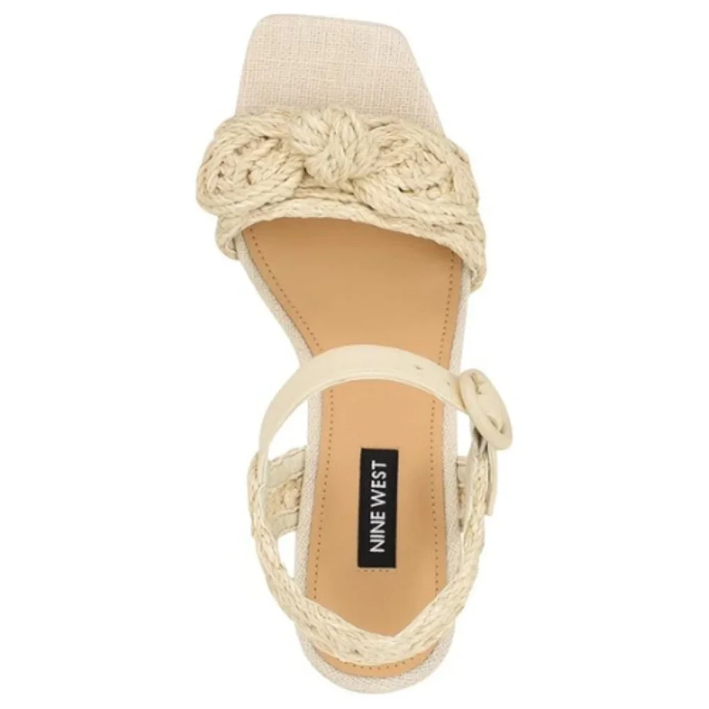 Nine West Women's Comiele Platform Sandal Size 10 M, IVORY 150